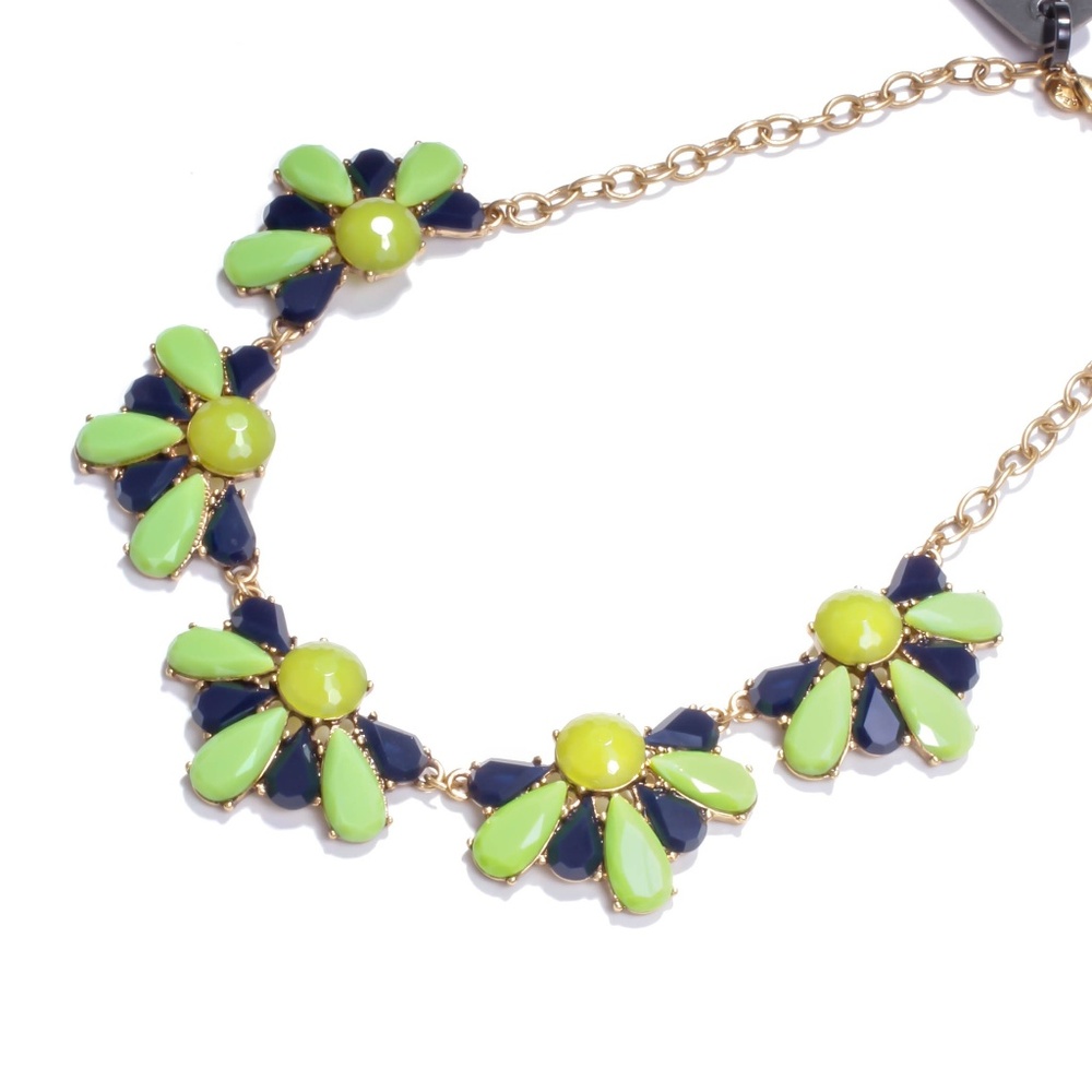 Jcrew green stone statement necklace